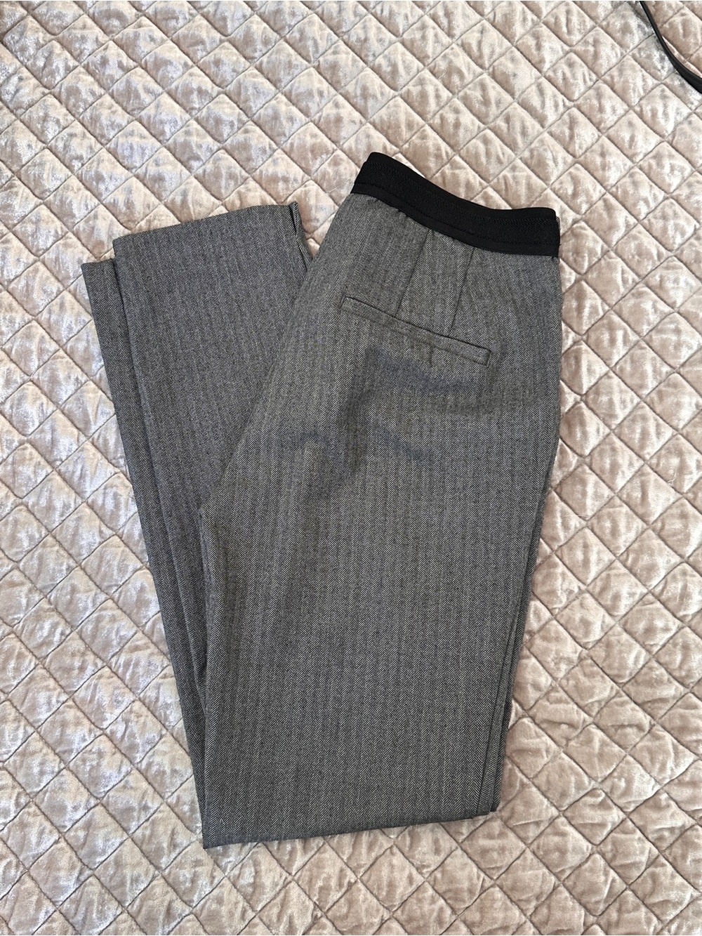 Zara Women's Gray Pinstripe Trousers with Jogger Waist